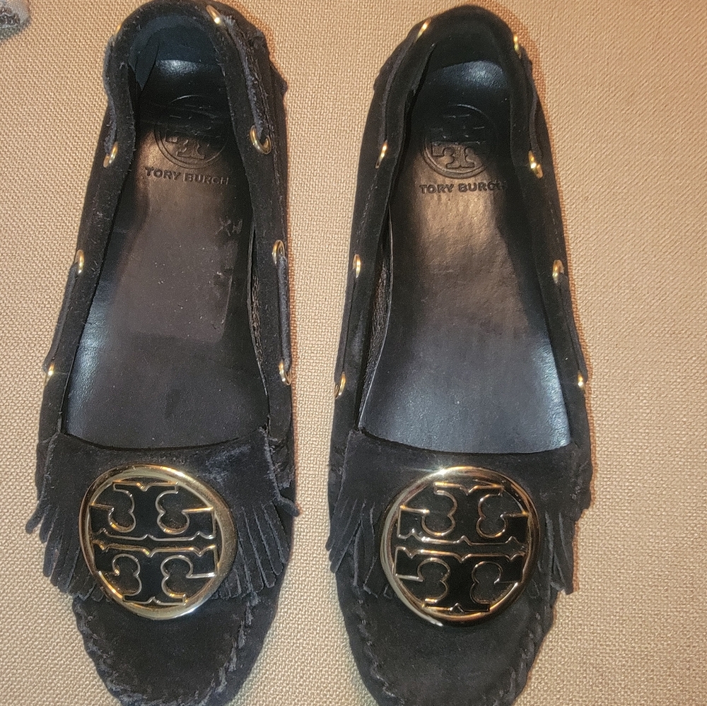 Tory Burch Black Moccasins size 7